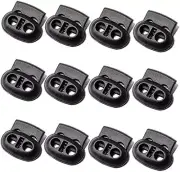 50PCS Professional DIY Rotundity Black Plastic Toggle Spring Stop Double Hole St