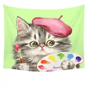 Funny Cats the Girly Kitten Artist Tapestry