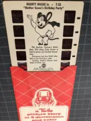 Vintage 1950's TRU-VUE Magic Eyes TV's Mighty Mouse Stereo Film Card Sleeve MINT