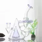Unique Glass Recycler Bong Pyrex Smoking Water Pipe Bubbler Cool Hookah W/Bowl