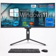 Aio All IN One I7 34 " Curved 4k Windows 11 32gb 2tb Gtx1660 Gaming Editing PC