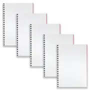 5pc Spirax 512 Hard Cover A4 Spiral Notebook Writing Stationery 200-Pages Red