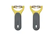 2x Zyliss S S Corn Stripper Peeler w Cover Kitchen Utensil 14.5cm Yellow Grey