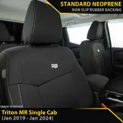 Mitsubishi Triton MR - Single Cab - GP4 Neoprene 2x Front Row Seat Covers (Made to Order)