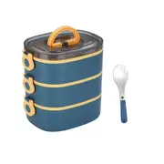 Bento Lunch Box Stackable 3 Tier Lunch Box Adult Kids Lunch Box Leak Proof Portable Lunch Box (blue