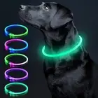 LED Dog Collar Light Up Dog Collars 1 Count USB Rechargeable TPU Glow Safety
