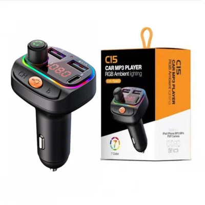 2023 Bluetooth 5.0 FM Transmitter Handsfree USB Charger Car Kit Radio Adapter