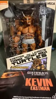 NECA TMNT Signed W/ COA + Remark Kevin Eastman TRICERATON GLADIATOR