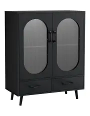 [Artiss] Double Doors Buffet Sideboard in Black