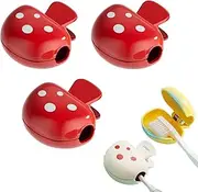 3PCS Travel Toothbrush Head Covers Cap, Mushroom Toothbrush Cap Travel Toothbrush Protector Plastic Brush Pod Protection Clip Case for Home Camping Hiking Business
