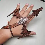 Leather Hand Dragon Bracelet - Vegetable Tanned Leather Hand Puppet with Scale Texture, Adjustable Fit for 5-6.5 Wrists - Unique Dragon Enthusiast Accessory