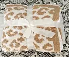 Comfy Blanket Camel/White 70" x 51" Large Throw Safari Leopard Print NEW