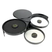 3-Tier Bar Glass Rimmer Bartender Tool with Sponge, 3-Tray Black Plastic