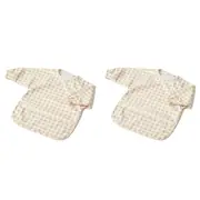 2x Jiggle & Giggle Polyester Gingham Smock Long-Sleeve Baby/Infant Feeding Apron