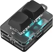 USB 2-Key Mini Keypad, Support Programming Macro and Software Blue Switch Custom Keyboard with RGB Light, Support Bluetooth and USB C Connection