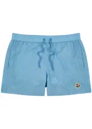 Moncler Logo Shell Swim Shorts - Light Blue S