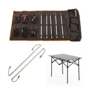 KINGS 5Bar Camp Light Kit + LED Camp Light Extension Kit + Roll-Up Camping Table