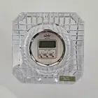 Lofty Hoya Crystal Japan Crystal Glass Quartz Clock New in Box Square
