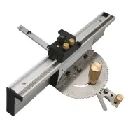 Wnew Ugraded Table Saw Miter Gauge with 27 Angle Stops / 450mm Box Joint Tenon Fence / Flip Stop for Repeatable Angled C