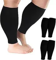 [Cheeroyal] 2/3/4/6 Pairs Plus Size Wide Calf Compression Leg Sleeves for Women& Men Knee High Leg Sleeves 20-30mHg 2XL-7XL