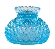 7" Diamond Quilted Light Blue Glass Student Shade Crimp Top New 663JB