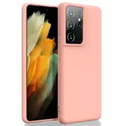 ZUSLAB Galaxy S21 Ultra 5G 2021 Case Nano Silicone Shockproof Gel Rubber Bumper Protective Cover for Samsung - Pink