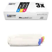 3x Eurotone Eco Cartridge for OKI C-5750-N C-5750-DN C-5650-N C-5650-DN