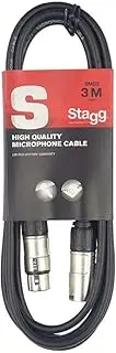 Stagg 3M / 10ft XLR to XLR Cable, 3-Pin Male to Female, Suitable for Microphone, PA System, Audio Mixer, Studio Monitors, Audio Recording