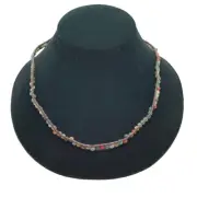 Blueyes 20-22" Long Coated Leather Cord & Gemstone Bead Necklace - NEW