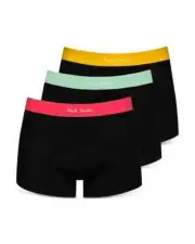 Paul Smith L60821 Mens Black/Multi Trunks Long Cotton 3-Pack Size L