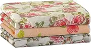 [HOULIFE] Flower Bandanas Cotton Headband Flower Headscarves Vintage Headwear Retro Headscarves Large Handkerchiefs for Women Men Boys and Girls, Colour: