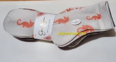 New Jessica Simpson Women's 8-Pairs Cushion Sole Mini Crew Socks Size 4-10