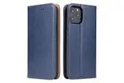 For iPhone 12 Pro Max Case Leather Flip Wallet Folio Cover with Stand Blue