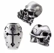 Alchemy Gothic Medieval Hair Beard Beads Rings Coffin Janus Alchemist Skull ABR1