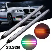 2PCS Car LED Flowing Turn Signal Light RGB LED Daytime Running Light Bar 23.5CM