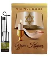 Kipper Blessed Flag Garden Stake Banner Pole Stand Set Outdoor Tapestry Door ...