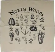 New North Woods Field Guides Animal Track Bandana Tan TRACK-BANDANA-BEIGE