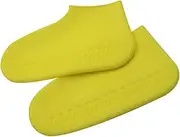 POPETPOP Silicone Shoes Cover Slip Rain Protector for Adults Reusable Durable Footwear Shields for Outdoor Activities Yellow S