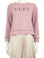 Pink Logo Print Crew Sweatshirt