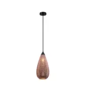 CLA Lighting RICTUS Glass Tear Drop with Quadrilateral Segments Pendant Light - Copper