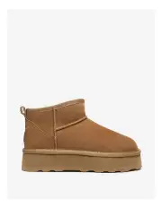 [UGG Australian Shepherd] Ronnie Thick Bottom Platform Boots in Chestnut