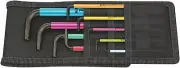 Wera 950/9 Multicolour Hex + Ball End Hex SAE L-Key Pouch Set 9 Pce 022639