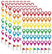 280PCS Map Location Stickers,Self Adhesive Peel and Stick Indicator Labels,Map Pointer Stickers for Marking Camping Adventure Sites or Travel Destinations,or for Handmade Projects