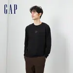 GAP 男裝 LOGO純棉圓領長袖T恤-黑色(810625)