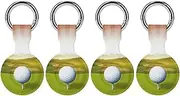 4PCS for Golf Sport Air Tag Holder Case Waterproof & Shockproof Anti-Scratch Protective Air Tag Cover with Keychain Ring Silicone Tags Holders for Luggage, Backpack, Keys, Pet