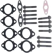 Hconcet New Exhaust Manifold Gaskets with Bolts Compatible with Cummins ISL, ISL-G, QSL, ISC, QSC, 8.3L, 8.9L, Replaces 3937479
