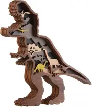 Chunful Dinosaur Decor, Wooden Farmhouse Statues Forest Dino...