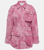 [Blumarine] Blumarine Camouflage denim cargo jacket AU 8 pink