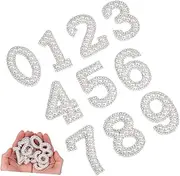 GLSTOY 1 Set Rhinestone Number Patches for DIY Clothing Elegant Hat and Jeans Accessories Heat Transfer Appliques for Distinctive