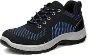 [BIAJIAZHUA] Non Slip Mens Steel Toe Sneakers with Slip-Resistant Outsole,Indestructible Shoes Anti-Puncture Anti-Smash Anti-Colision,Safety Shoes for Men,Steel Toe Shoes for Women Breathable(8)